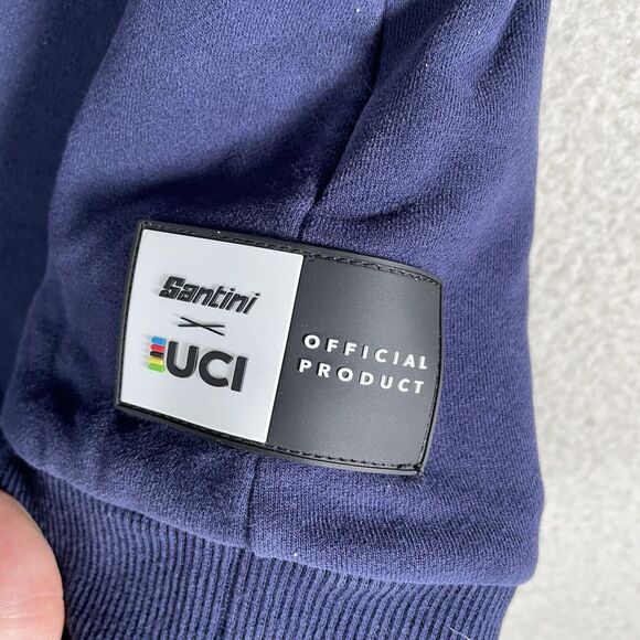 Santini UCI iRide Sweatshirt Mens Medium Blue Crew Neck Cycling Collab - Picture 9 of 16